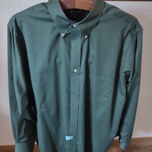 Men's Chaps Twill Shirt, Dark Green, Size XL